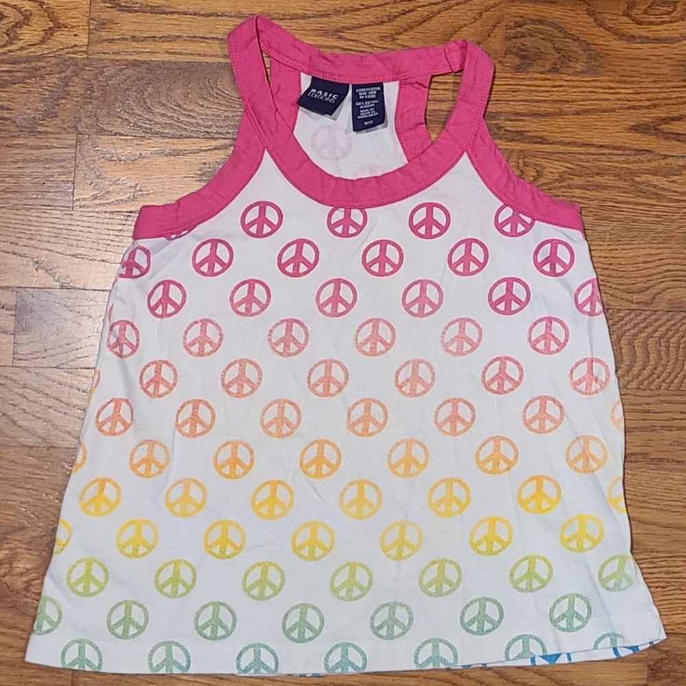 Basic Editions Pink and Yellow Ombré Tank Top Size 10/12